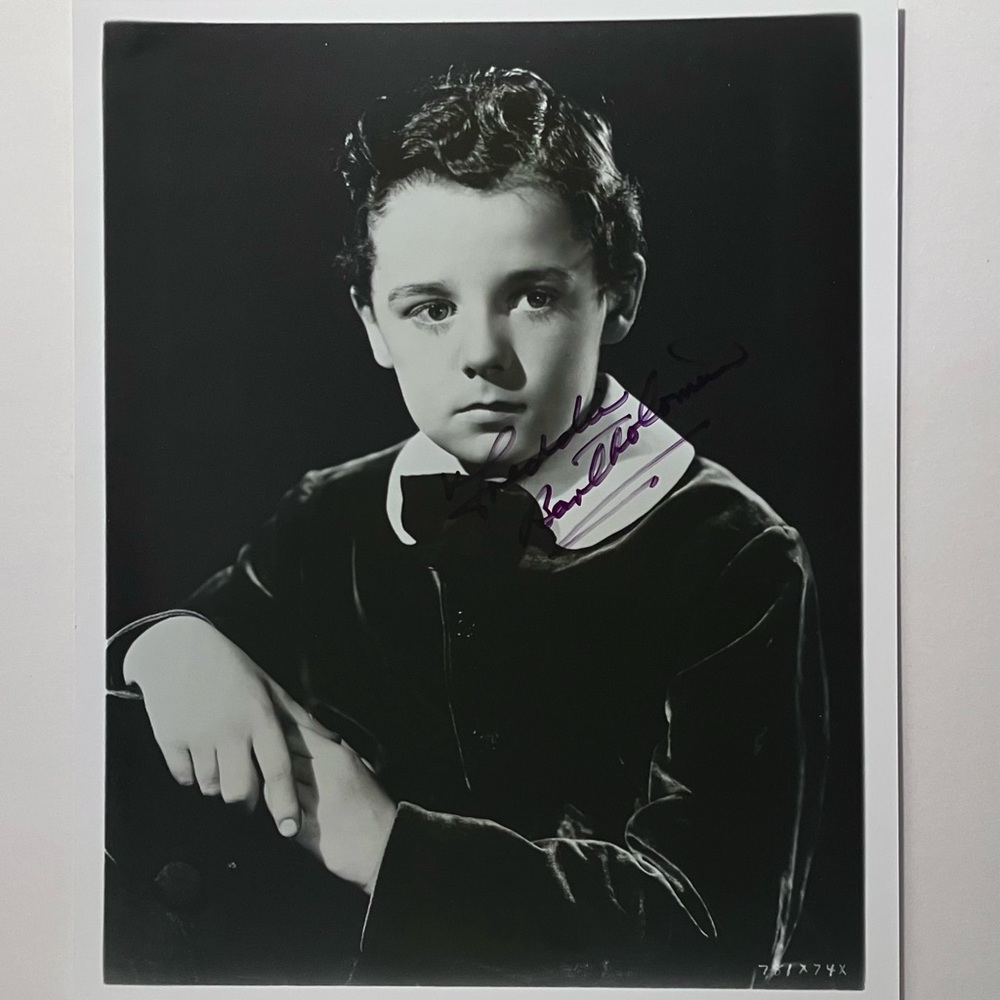 FREDDIE BARTHOLOMEW d.1992 Signed 8x10 / DAVID COPPERFIELD, Captains Courageous